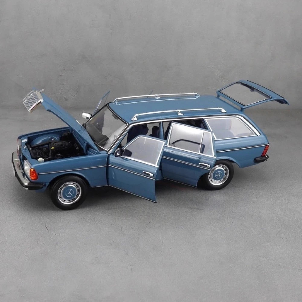 [Norev] 1:18 Mercedes-Benz 1980 200T T-Model S123 Estate blå modellbil Die-Cast