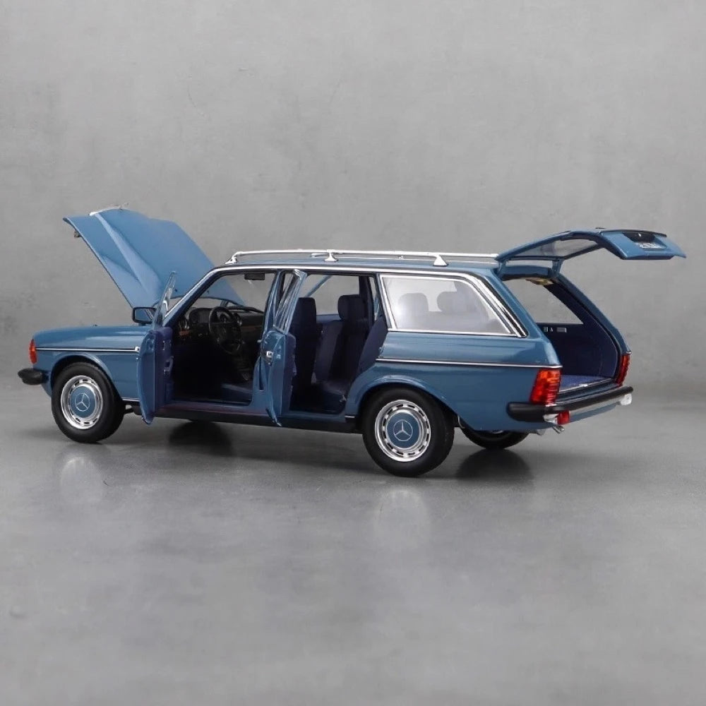[Norev] 1:18 Mercedes-Benz 1980 200T T-Model S123 Estate blå modellbil Die-Cast