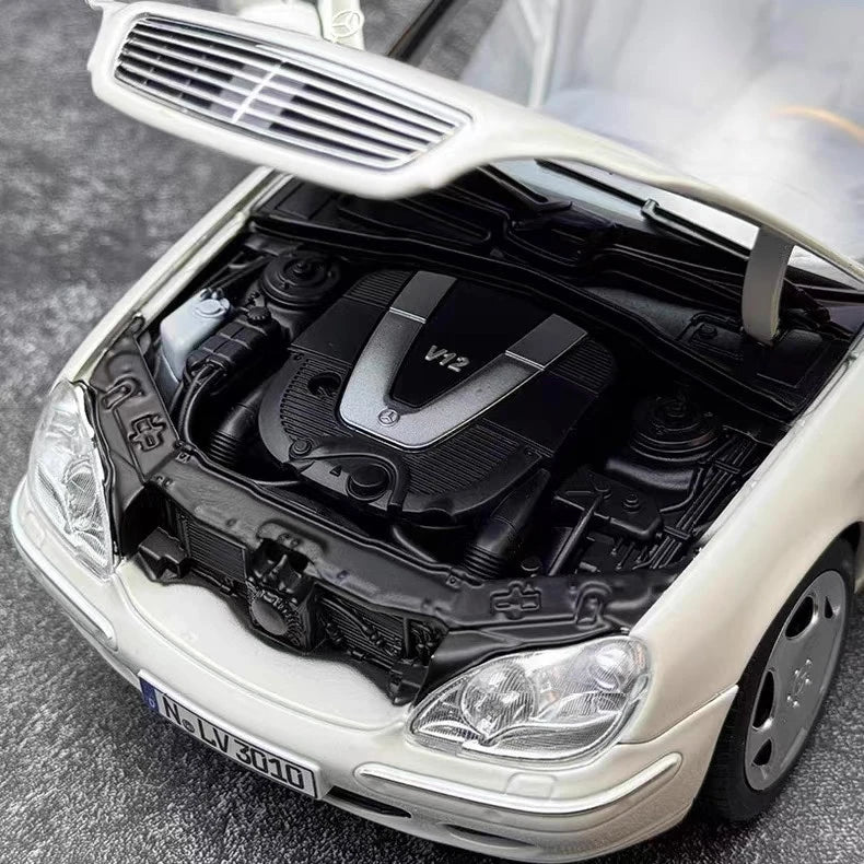[Norev] 1:18 Mercedes-Benz 2000 S55 AMG W220 White Model Car Die-Cast