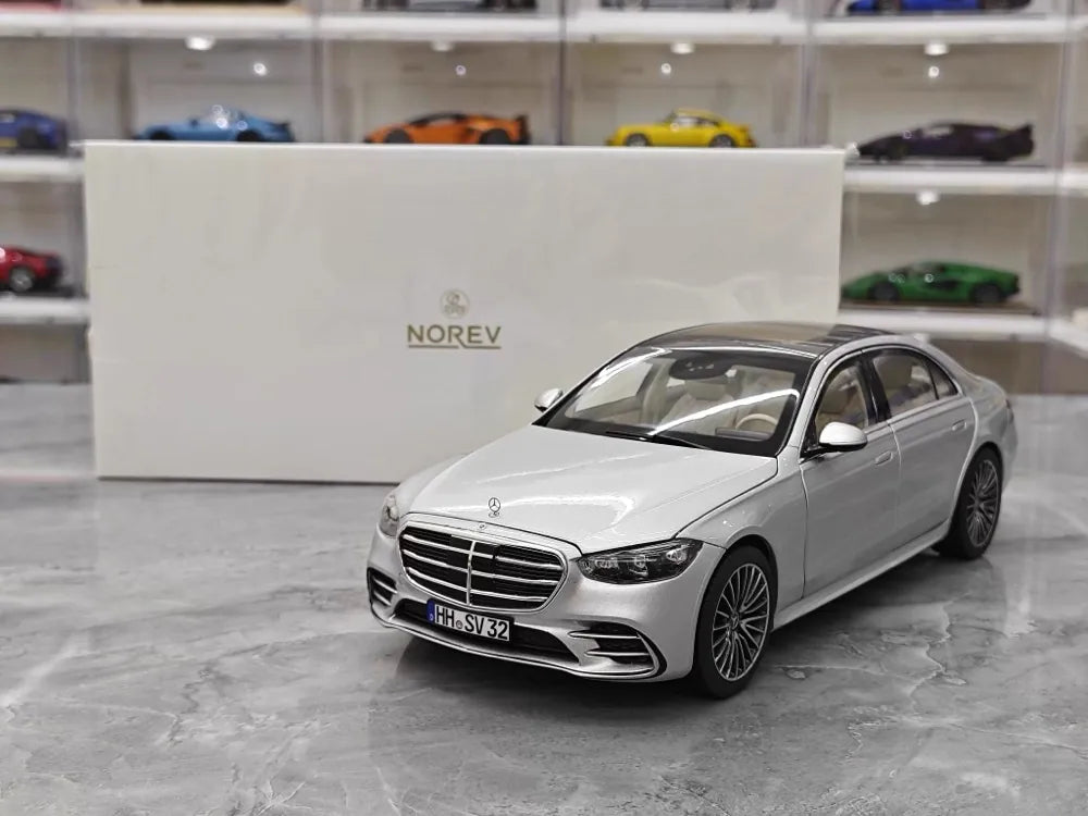 [Norev] 1:18 Mercedes-Benz 2020 S-Class Silver Model Car Die-Cast