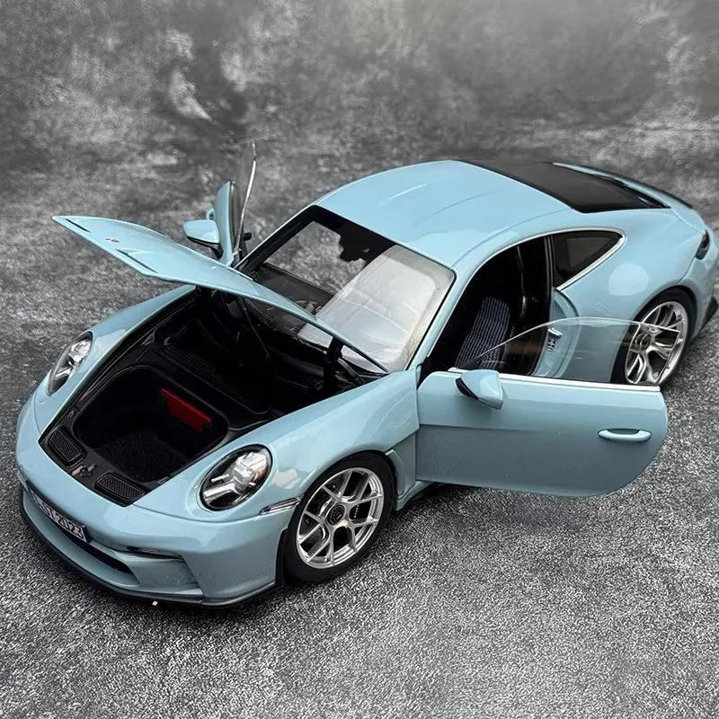 [Norev] 1:18 Porsche 2023 911 S/T blu modellino di auto Die-Cast