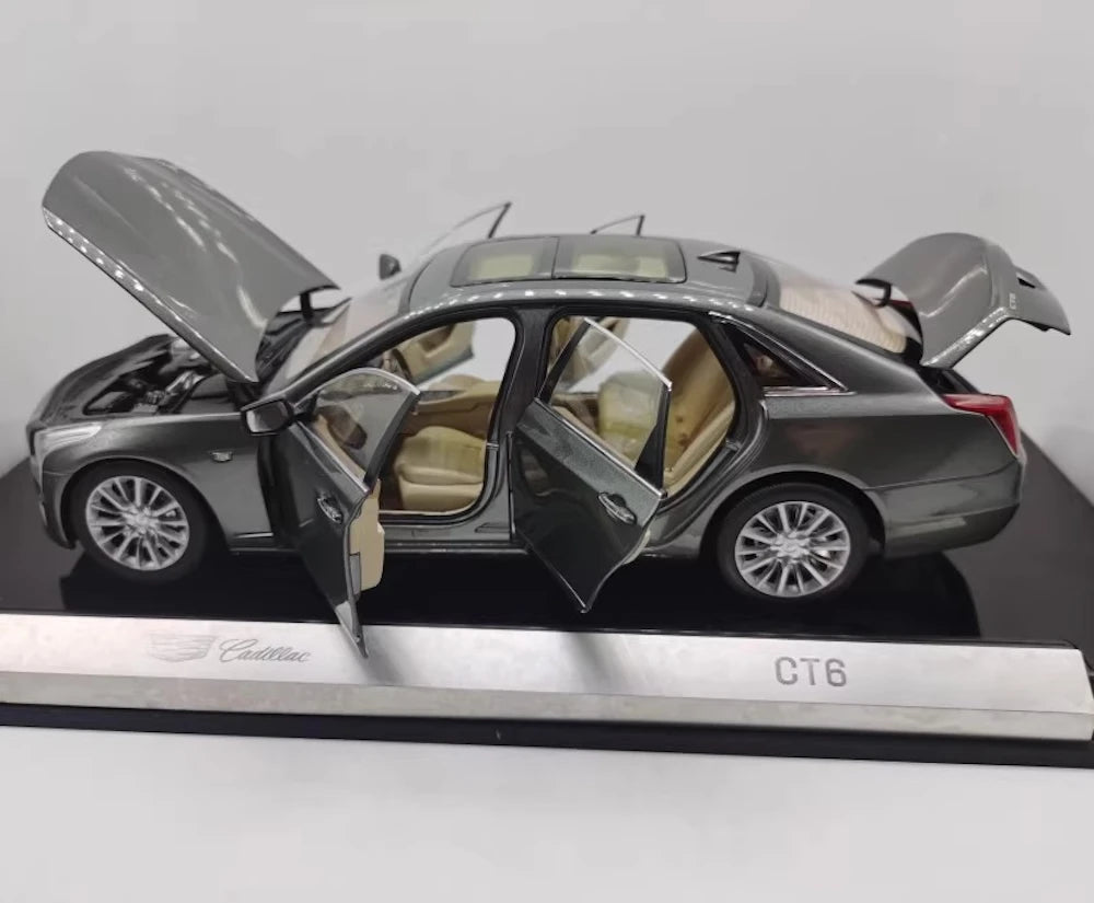 [OEM] 1:18 Cadillac 2016 CT6 harmaa pienoismalli Die-Cast