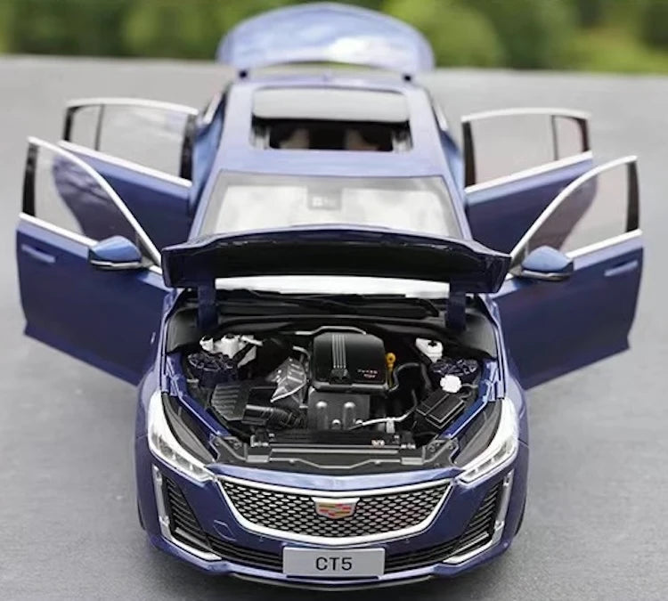 [OEM] 1:18 Cadillac 2021 CT5 Blue Model Car Die-Cast