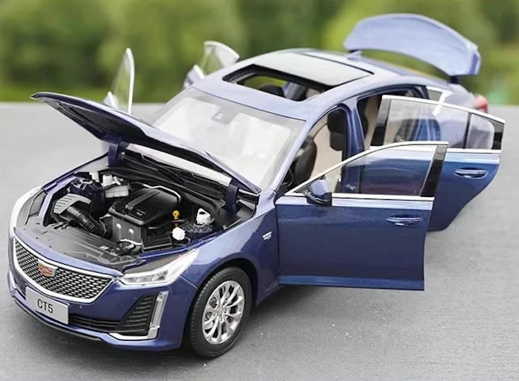 [OEM] 1:18 Cadillac 2021 CT5 Blue Model Car Die-Cast