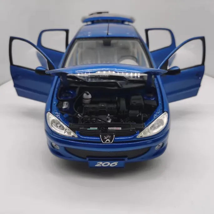 [OEM] 1:18 Peugeot 1998 206 blu modellino di auto Die-Cast