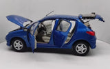 [OEM] 1:18 Peugeot 1998 206 sininen pienoismalli Die-Cast