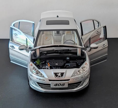 [OEM] 1:18 Peugeot 2010 408 Silver Model Car Die-Cast