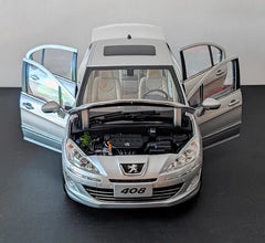 [OEM] 1:18 Peugeot 2010 408 Silver Model Car Die-Cast
