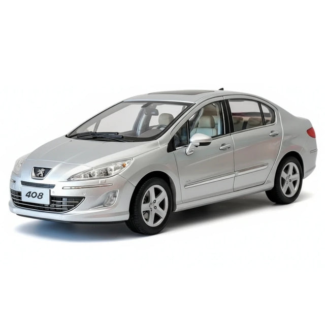 [OEM] 1:18 Peugeot 2010 408 Silver Model Car Die-Cast