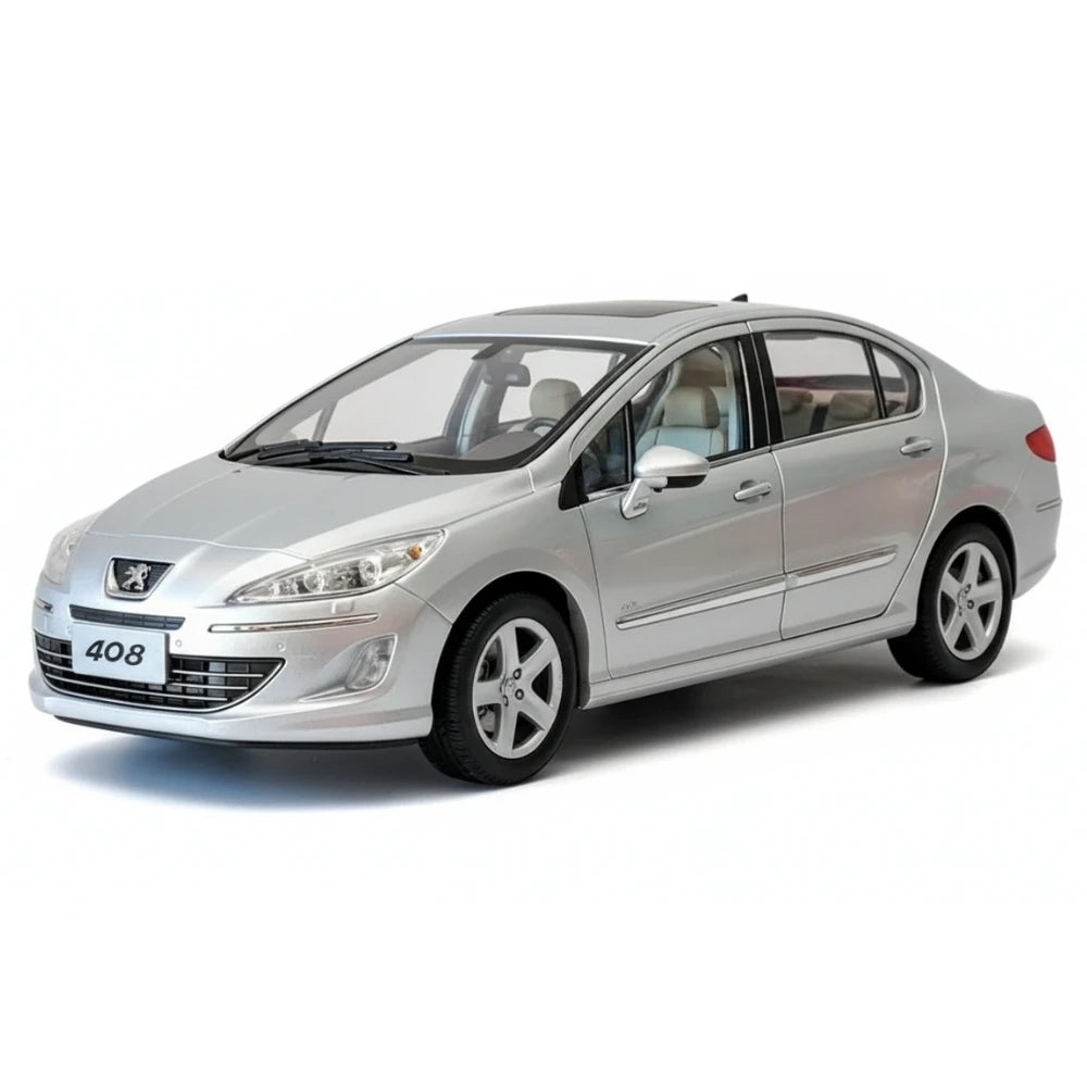 [OEM] 1:18 Peugeot 2010 408 Silver Model Car Die-Cast
