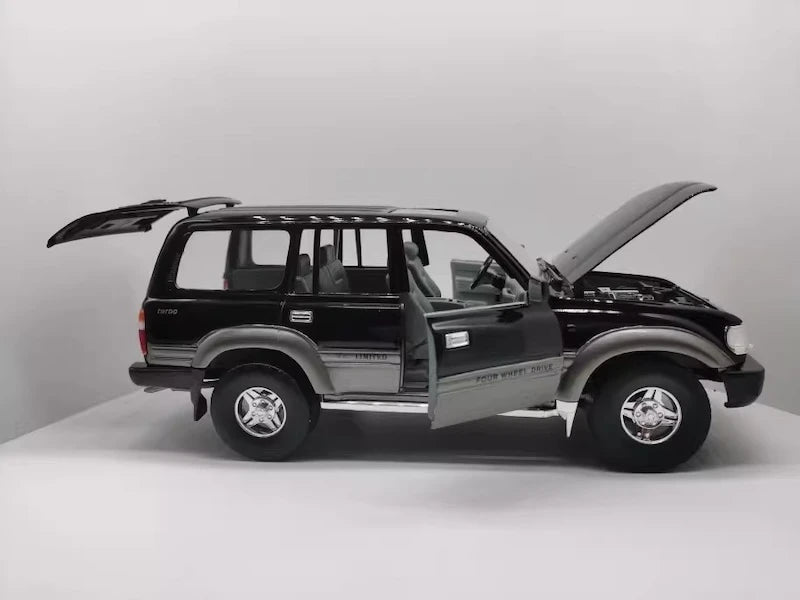 [OEM] 1:18 Toyota 1990 Land Cruiser 80 Series Black Model Car Die-Cast