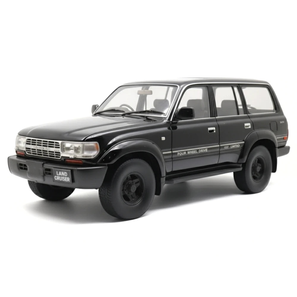 [OEM] 1:18 Toyota 1990 Land Cruiser 80 Series Black Model Car Die-Cast