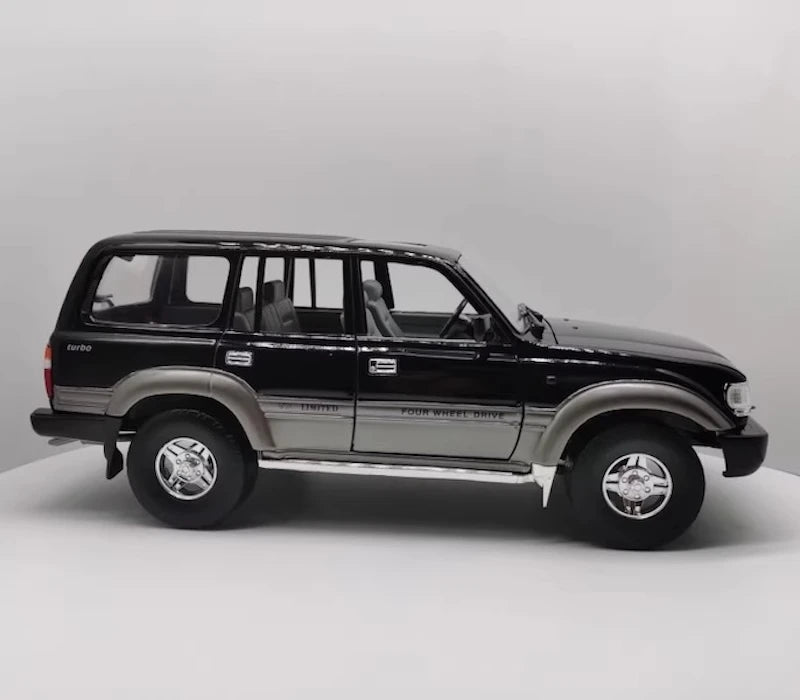 [OEM] 1:18 Toyota 1990 Land Cruiser 80 Series Black Model Car Die-Cast