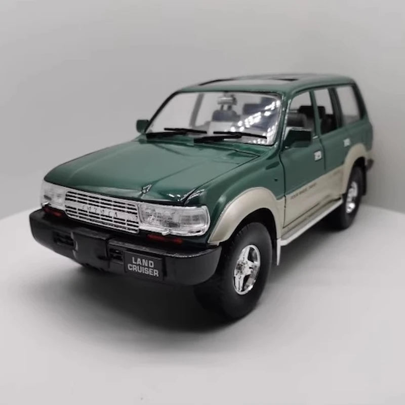 [OEM] 1:18 Toyota 1990 Land Cruiser 80 Series Green Model Car Die-Cast