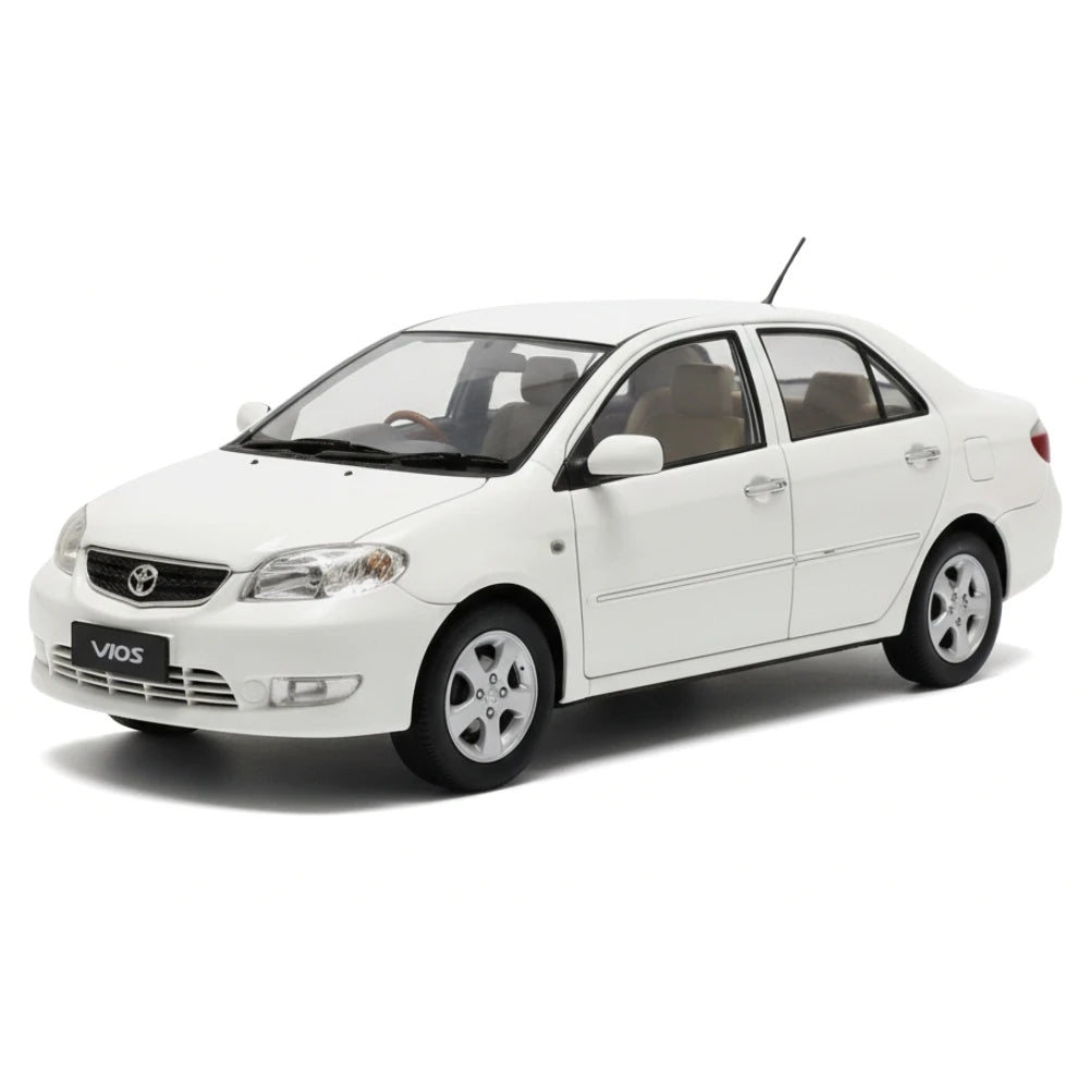 [OEM] 1:18 Toyota 2004 Vios XP40 White Model Car Die-Cast
