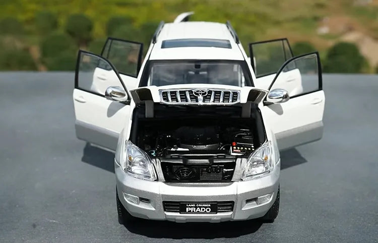 [OEM] 1:18 Toyota 2008 Land Cruiser Prado White Model Car Die-Cast