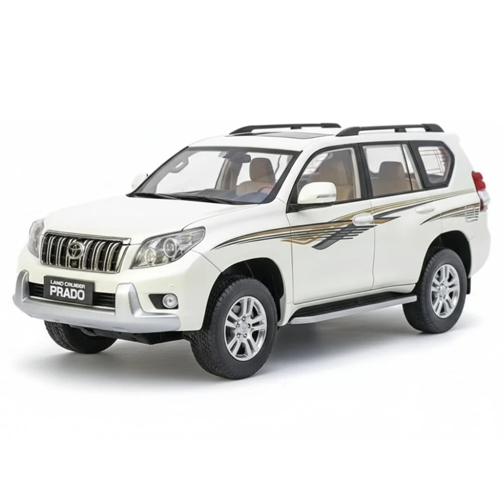 [OEM] 1:18 Toyota 2009 Land Cruiser Prado White Line Model Car Die-Cast
