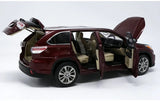 [OEM] 1:18 Toyota 2015 Highlander Red Model Car Die-Cast
