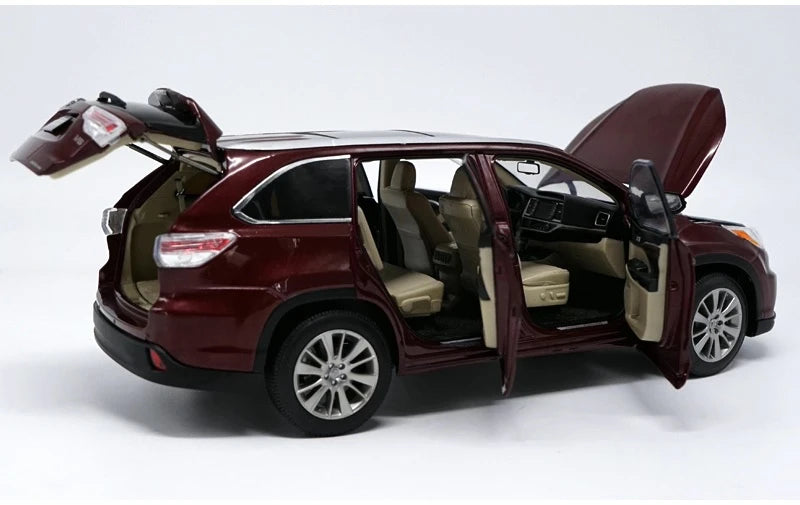 [OEM] 1:18 Toyota 2015 Highlander rosso modellino di auto Die-Cast
