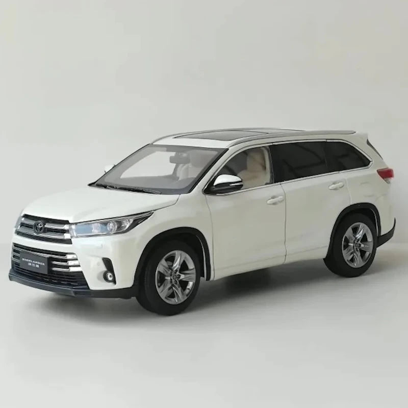 [OEM] 1:18 Toyota 2017 Highlander bianco modellino di auto Die-Cast