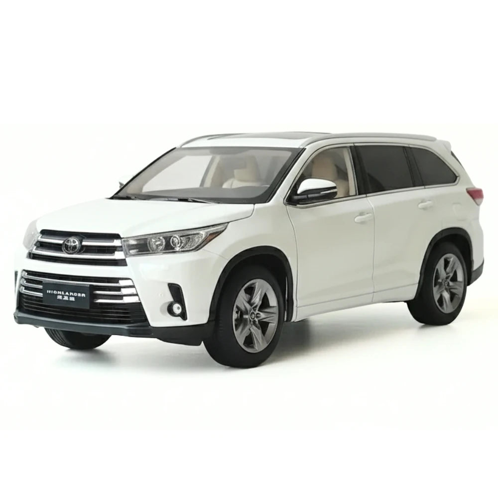 [OEM] 1:18 Toyota 2017 Highlander bianco modellino di auto Die-Cast