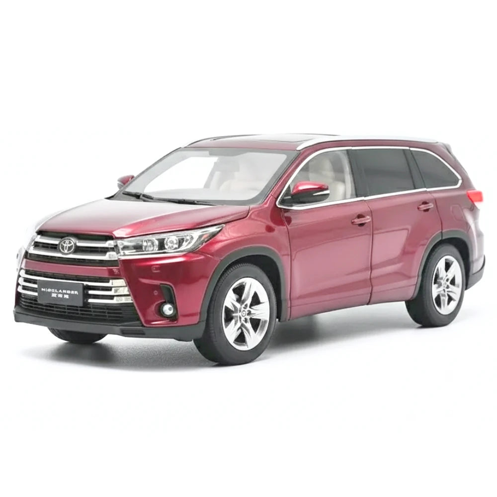 [OEM] 1:18 Toyota 2018 Highlander rosso modellino di auto Die-Cast
