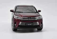 [OEM] 1:18 Toyota 2018 Highlander rosso modellino di auto Die-Cast