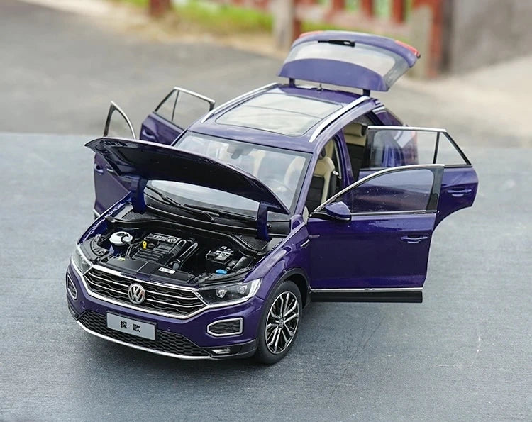[OEM] 1:18 Volkswagen 2017 T-Roc blå modellbil Die-Cast