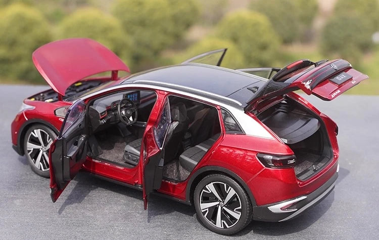 [OEM] 1:18 Volkswagen 2020 ID.4X rosso modellino di auto Die-Cast