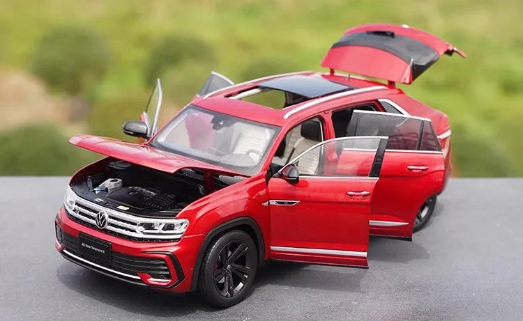 [OEM] 1:18 Volkswagen 2021 Atlas Teramont X rosso modellino di auto Die-Cast