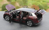[OEM] 1:18 Volkswagen 2021 ID.6 X rosso modellino di auto Die-Cast