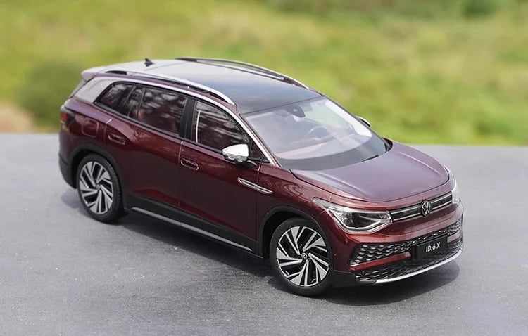 [OEM] 1:18 Volkswagen 2021 ID.6 X rosso modellino di auto Die-Cast