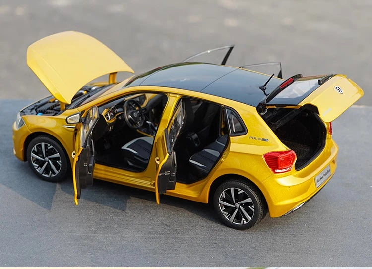 [OEM] 1:18 Volkswagen 2023 Polo Yellow Model Car Die-Cast