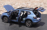 [OEM] 1:18 Volkswagen 2023 Taos Tharu bleu voiture miniature Die-Cast