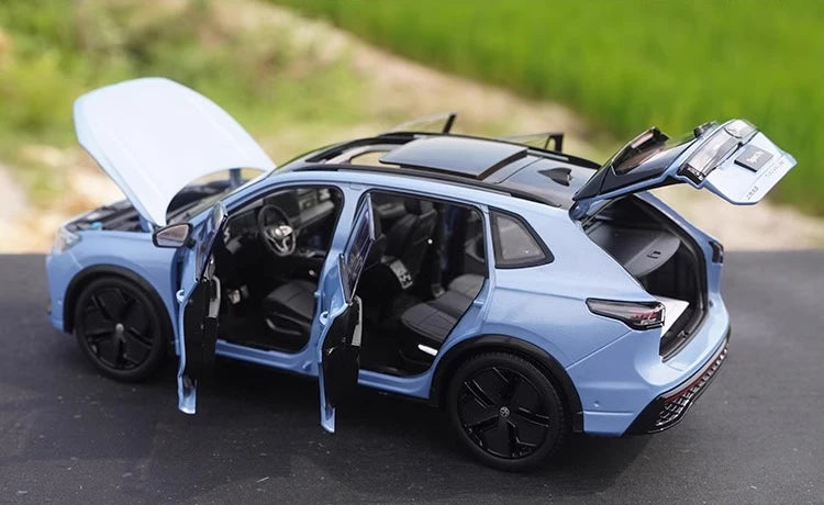 [OEM] 1:18 Volkswagen 2024 Tiguan L Blue Model Car Die-Cast