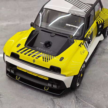 OTTO Renault 2025 5 Turbo 3E Amarelo 1:18 – Resina de Modelo de Resina de Coleção