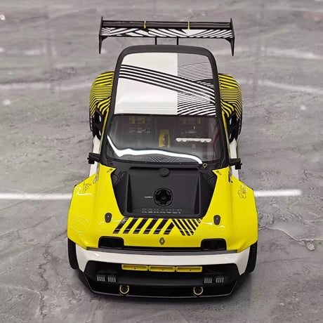 OTTO Renault 2025 5 Turbo 3E Amarelo 1:18 – Resina de Modelo de Resina de Coleção