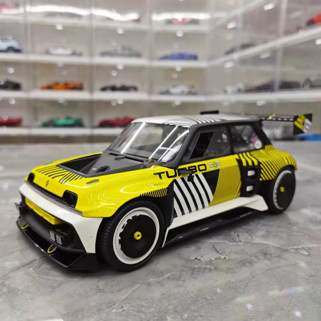 OTTO Renault 2025 5 Turbo 3E Amarelo 1:18 – Resina de Modelo de Resina de Coleção
