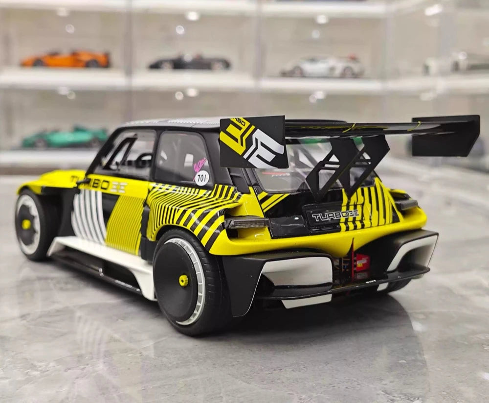 OTTO Renault 2025 5 Turbo 3E Amarelo 1:18 – Resina de Modelo de Resina de Coleção