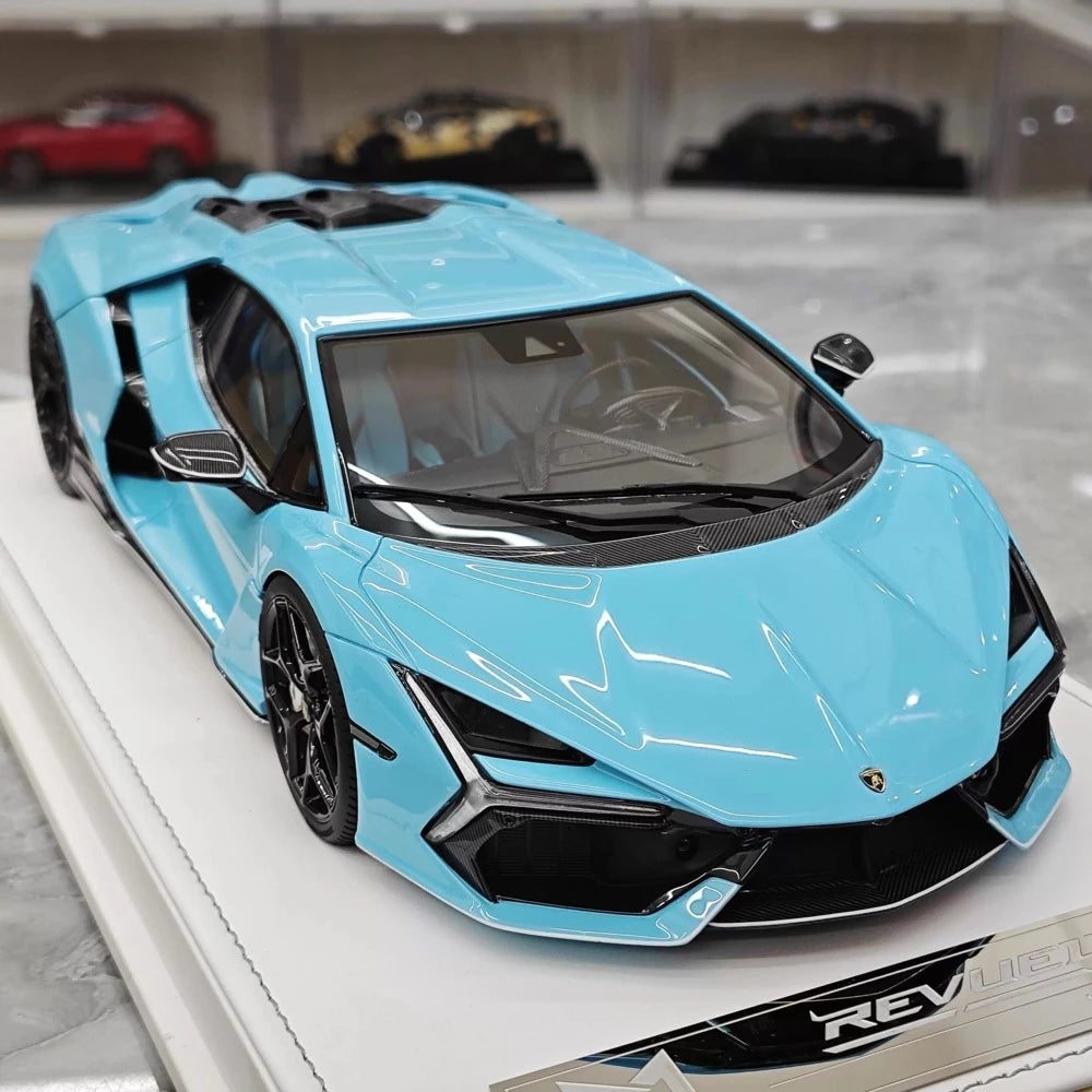 [PFM] 1:18 Lamborghini 2023 Revuelto bleu voiture miniature Resin