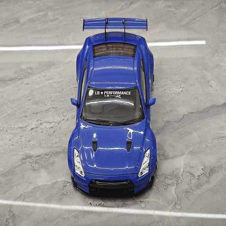 PGM Nissan 2007 GT-R R35 LB ووركس بلو 1:18 – نموذج معدني قابل للجمع من القالب المصبوب