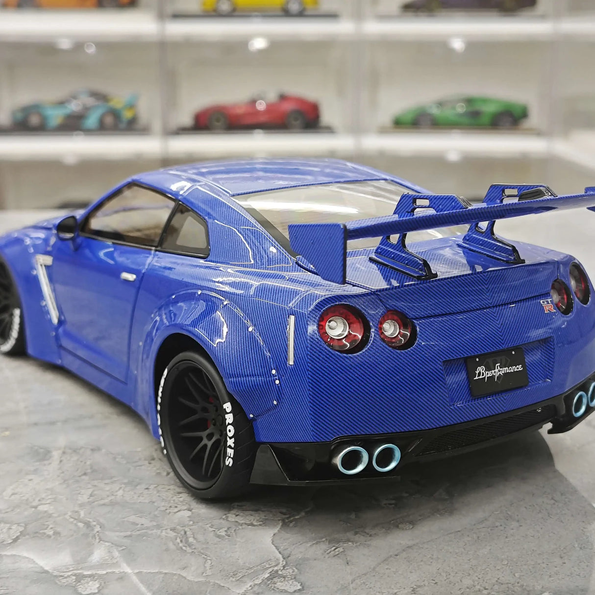 PGM Nissan 2007 GT-R R35 LB Works Blue 1:18 – Collectible Diecast Model Die-Cast