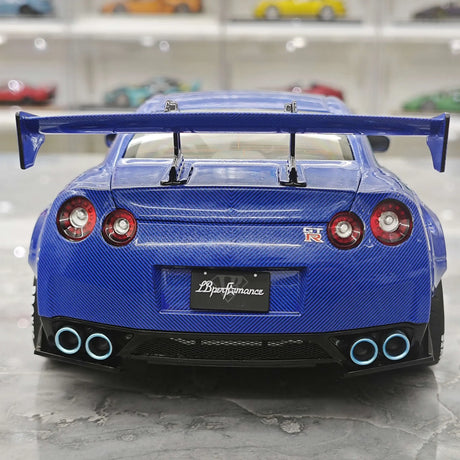PGM Nissan 2007 GT-R R35 LB ووركس بلو 1:18 – نموذج معدني قابل للجمع من القالب المصبوب