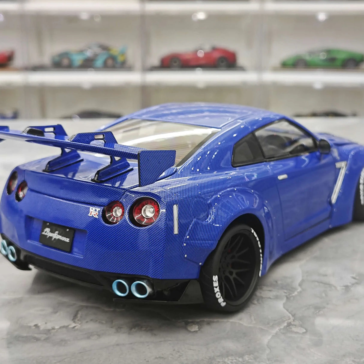 PGM Nissan 2007 GT-R R35 LB Works Blue 1:18 – Collectible Diecast Model Die-Cast
