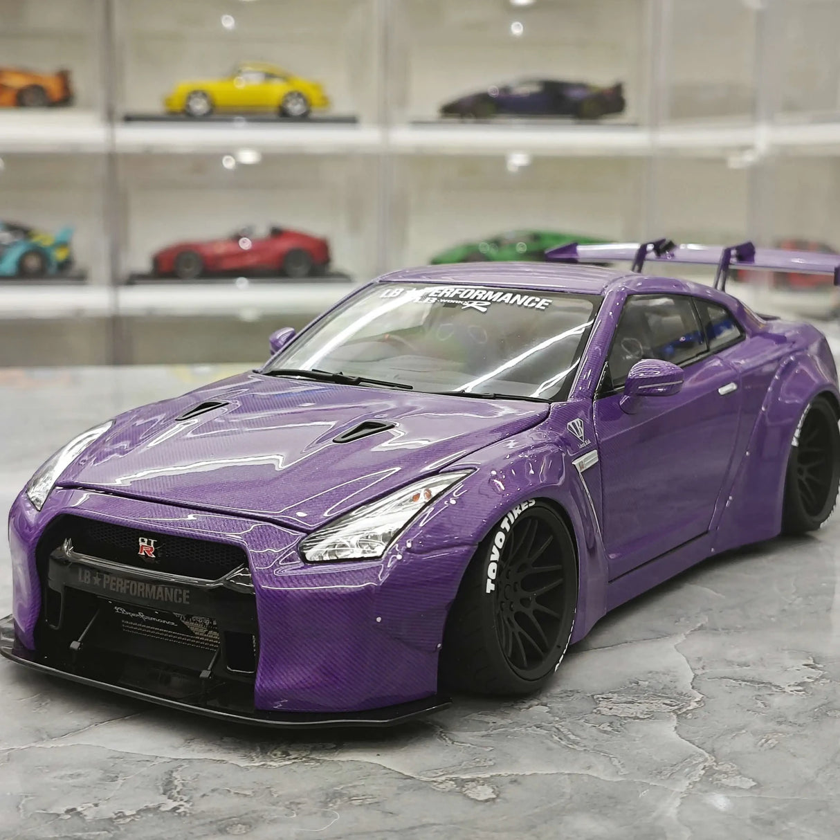 PGM Nissan 2007 GT-R R35 LB Works Purple 1:18 – Collectible Diecast Model Die-Cast
