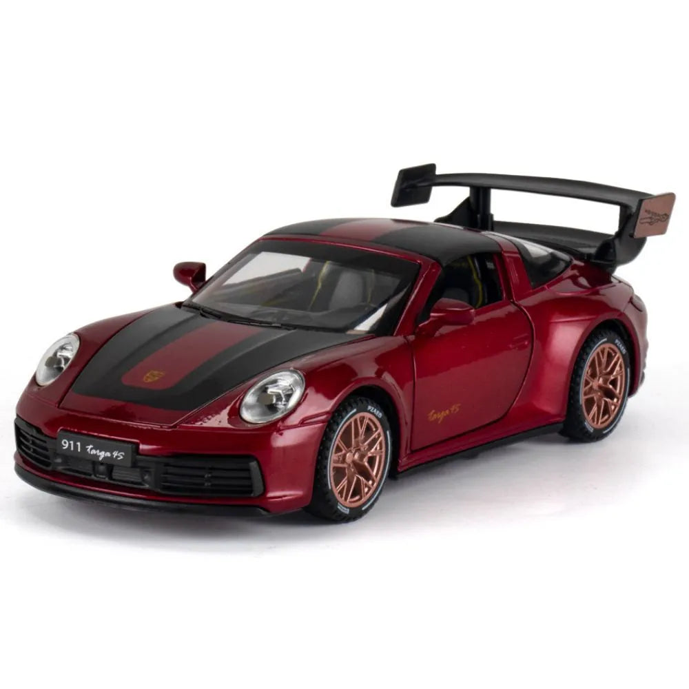 1:32 Porsche 2021 911 Targa 4S Racing Magenta Die Cast Model Car