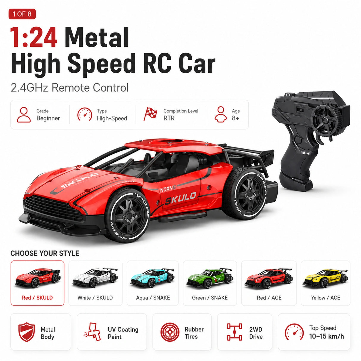 1:24 R/C STK-001 2.4G Drift 레이싱 Car RC Car