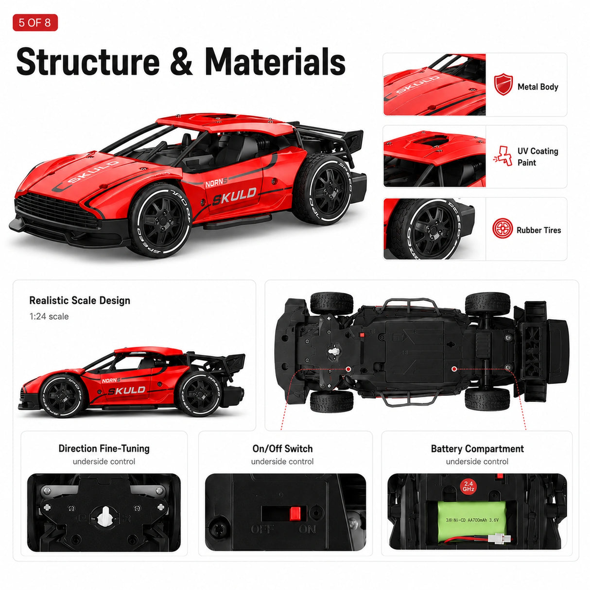 1:24 R/C STK-001 2.4G Drift 레이싱 Car RC Car