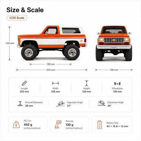 1:24 R/C STK-003 Chevrolet K5 2.4G Off Road Truck Car RC Car