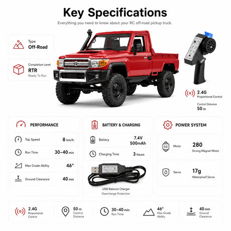 1:12 R/C STK-007 TOYOTA Land Cruiser 2.4G Off-Road Climb Car RC Car